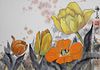 Zhenhua Wang (20th C.) "Yellow and Orange Tulips"
