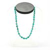 CARVED CHINESE TURQUOISE SHOU BEAD NECKLACE