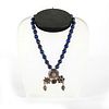 LAPIS LAZULI AND STERLING SILVER PENDANT NECKLACE