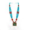 TIBETAN TURQUOISE, AMBER, RED CORAL NECKLACE