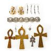 EGYPTIAN STYLED JEWELRY SET WITH ANKH CROSSES