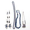 VINTAGE HAND CRAFTED LAPIS NECKLACES AND EARRINGS