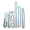 6 LAPIS BEADED NECKLACES WITH 2 EARRINGS