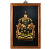 CHINESE SOAP STONE EMPEROR WALL ART PLAQUE