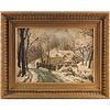 WINTER SCENE PAINTING BY CHARLES DUBOIS MELLY, SIGNED