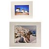 TWO PHOTOGRAPHS, SCENES IN GREECE, SANTORINI AND MYKONOS