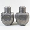 Pair of Chinese Pewter Tea Cannisters