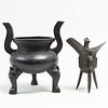 Two Chinese Bronze Archaistic Objects