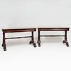 Pair of William IV Carved Mahogany Library Tables