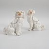 Pair of Staffordshire Figures of Seated Spaniels