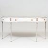 Louis XVI Style Brass-Mounted Painted Console with Verre Églomisé Mirrored Top, of Recent Manufacture