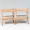 Pair of Wicker Two Tier Bar Carts, of Recent Manufacturer