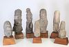 Collection of Indonesian Carved Stone Heads