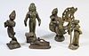 Group of (5) Small Brass Indian Figures