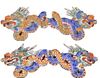 (2) Chinese Polychrome Wooden Dragon Figures