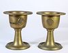 Pair of Chinese Brass Candlestick Holders