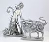 (2) Donald Drumm (b. 1935) Aluminum Cat Sculptures