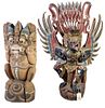 (2) Wooden Carved Balinese Garuda Figures