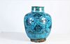 Early Persian Kashan Turquoise Glaze Vase 
