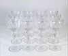(12) Etched Crystal Wine Glasses