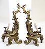 19th C. French Brass Andirons