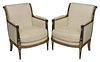Pair Directoire Style Parcel Gilt and