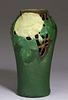 Arts & Crafts Matte Green Cutout Vase c1910