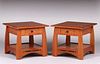 Pair Contemporary Arts & Crafts Amish Nightstands 2010