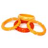 Collection of 4 bakelite/celluloid bangle bracelets