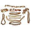 Collection of goldtone costume jewelry