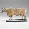 A Fine Cast Zinc and Molded, Parcel-Gilt Copper Cow Weathervane