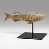 A Parcel-Gilt, Molded and Pressed Copper Fish Weathervane