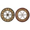 Two Folk Art Painted Wooden Game Wheels