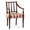 A Federal Carved and Turned Mahogany Armchair