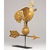 A Full-Bodied Copper Rooster on Ball Weathervane