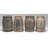 Four Hamilton and Jones Cobalt-Decorated Stoneware Jars