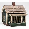 A Polychrome Painted Wood Model of a House