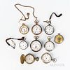Nine American and European Pocket Watches