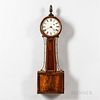 New England Mahogany Wood-front Patent Timepiece or "Banjo" Clock