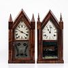 Brewster & Ingraham Cast Iron Backplate Steeple Clock and a Goodwin Steeple Clock