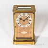 Glass and Brass Chain Fusee Quarter-hour Striking Mantel Clock