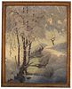 Signed, American School Winter Landscape Painting