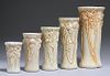 Set of 5 Peters & Reed Ivory Vases c1910s