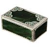 A Filigree Sterling Silver-Mounted Nephrite and Turquoise Rectangular Table Box