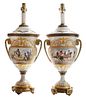 Pair Napoleonic Porcelain Lamps
