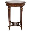 French Bronze-Mounted Mahogany Marble-Top Gueridon Table Attributed to Linke
