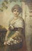 BRENTANO, Anton. Oil on Canvas. Woman with Flowers