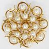 14KT Y GOLD AND SEED PEARL LADIES PIN