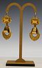 PAIR OF ANTIQUE 14KT YELLOW GOLD HANGING EARRINGS
