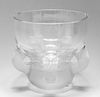 Lalique Art Glass "Hibou" Owl Motif Bowl